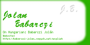 jolan babarczi business card